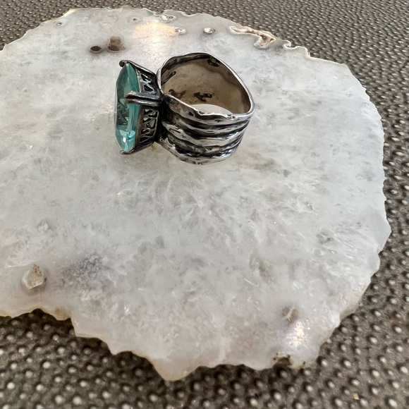 Silpada Sterling Silver Aqua Ring Size 7 - Picture 4 of 6